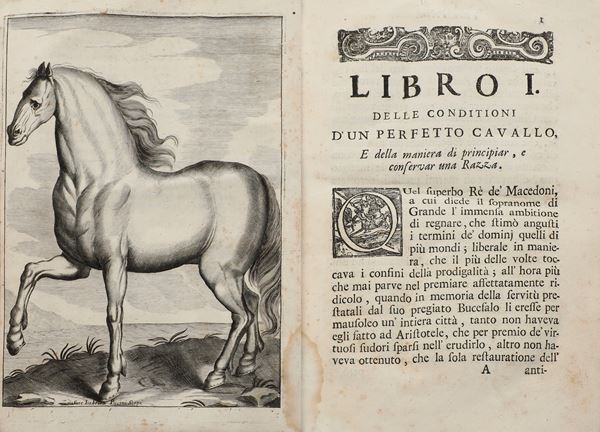 Garzoni Marino (1418-1505) L’arte di ben conoscere e distinguere le qualità dei cavalli, Venezia, presso Andrea Poletti, 1692