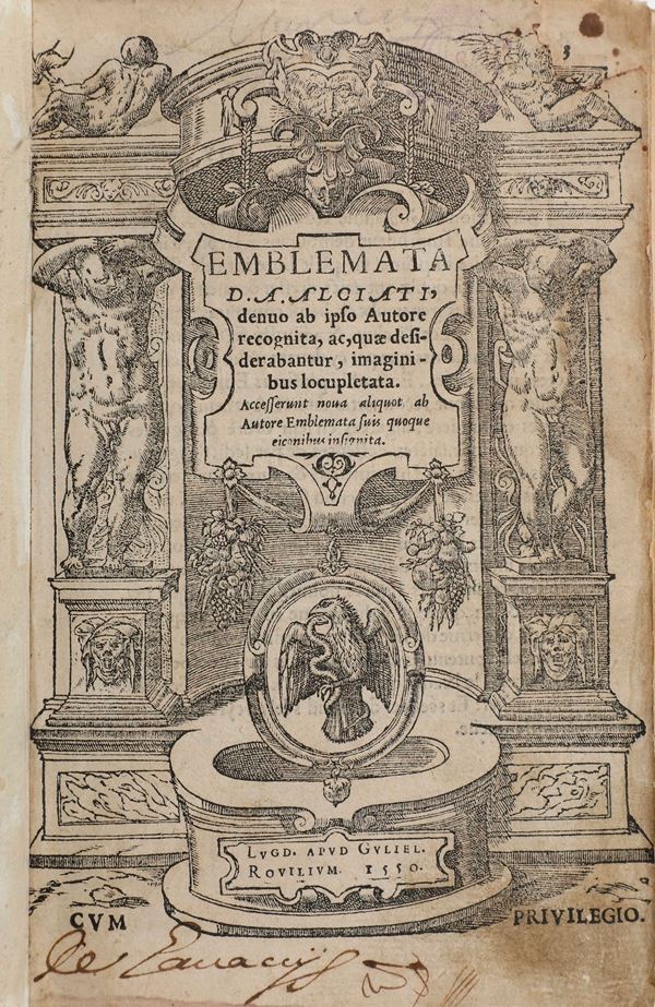 Alciato Andrea (1492-1550) Emblemata  Lione, Rovilio, 1550