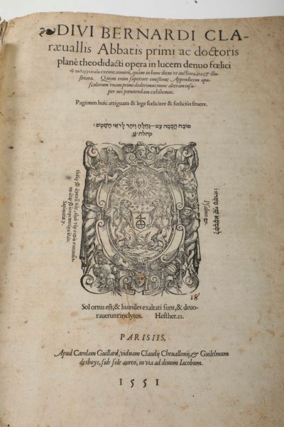 Bernardo di Chiaravalle (1090-1153) Divi Bernardi Claraevallis Abbatis Primi Ac Doctoris Planè Th...