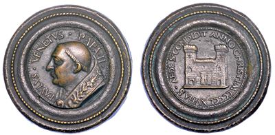 Stato Pontificio. Paolo II (pietro Barbo), 1464-1471. Medaglia in Bronzo con Doppia Cornice Modan...
