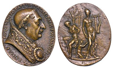 Stato Pontificio. Paolo II (pietro Barbo), 1464-1471. Medaglia Ovale in Bronzo. la Pace D’italia.