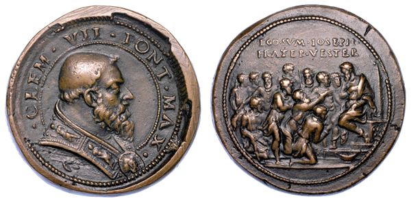 STATO PONTIFICIO. CLEMENTE VII (Giulio Zanobi di Giuliano de' Medici), 1523-1534. Medaglia in bronzo. Restaurazione dei Medici a Firenze.