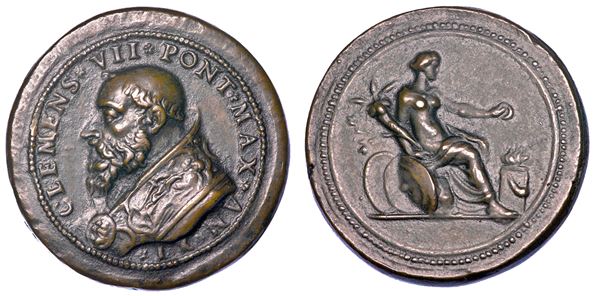 STATO PONTIFICIO. CLEMENTE VII (Giulio Zanobi di Giuliano de' Medici), 1523-1534. Medaglia in bronzo A. XI. Le vittorie contro i Turchi.