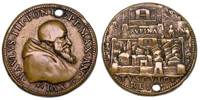 Stato Pontificio. Paolo III (alessandro Farnese), 1534-1549. Medaglia in Bronzo A. XVI. Fortifica...