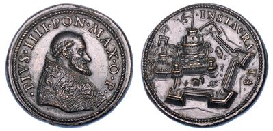 Stato Pontificio. Pio IV (gian Angelo Medici), 1559-1565. Medaglia in Bronzo. Nuove Fortificazion...