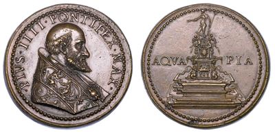 Stato Pontificio. Pio IV (gian Angelo Medici), 1559-1565 Medaglia in Bronzo (1563). Realizzazione...