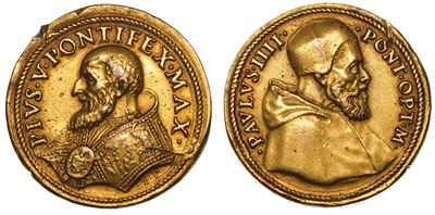 Stato Pontificio. Pio V (antonio Ghislieri), 1566-1572. Medaglia in Bronzo Dorato. Commemorazione...