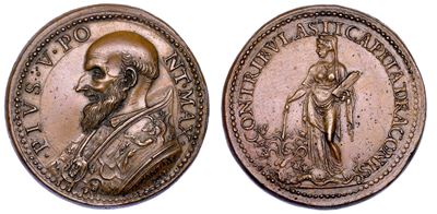 Stato Pontificio. Pio V (antonio Ghislieri), 1566-1572. Medaglia in Bronzo. la Lotta Contro Ogni ...