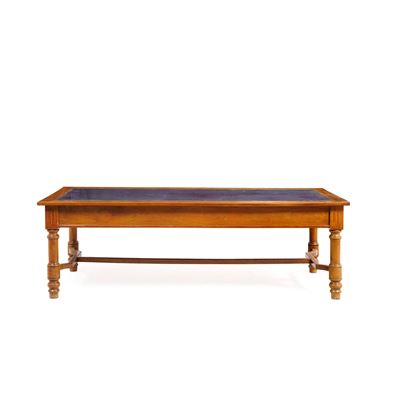 Grande Scrivania in Legno Chiaro Gambe Tornite