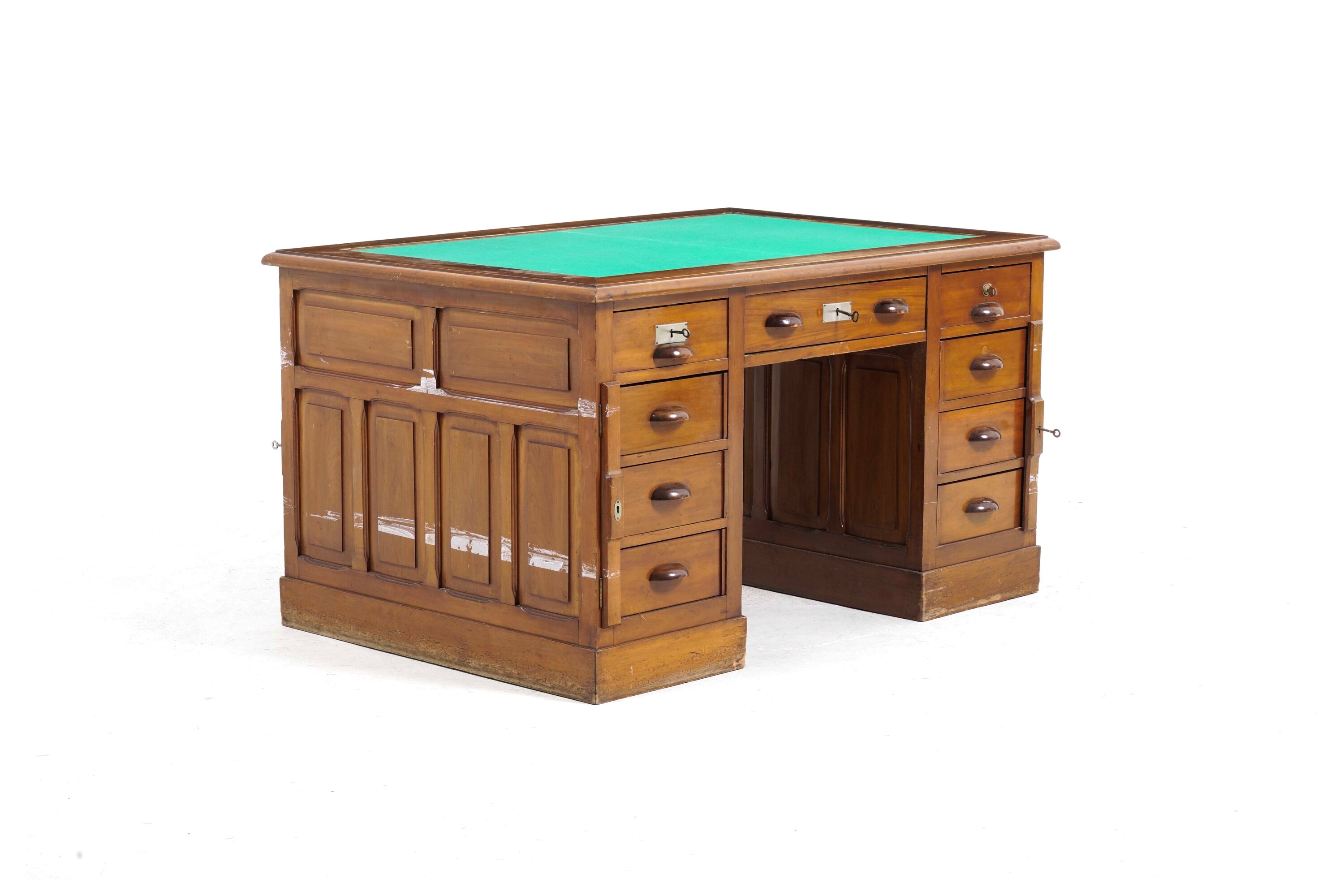 Scrivania in Legno a 9 Cassetti. XX Secolo