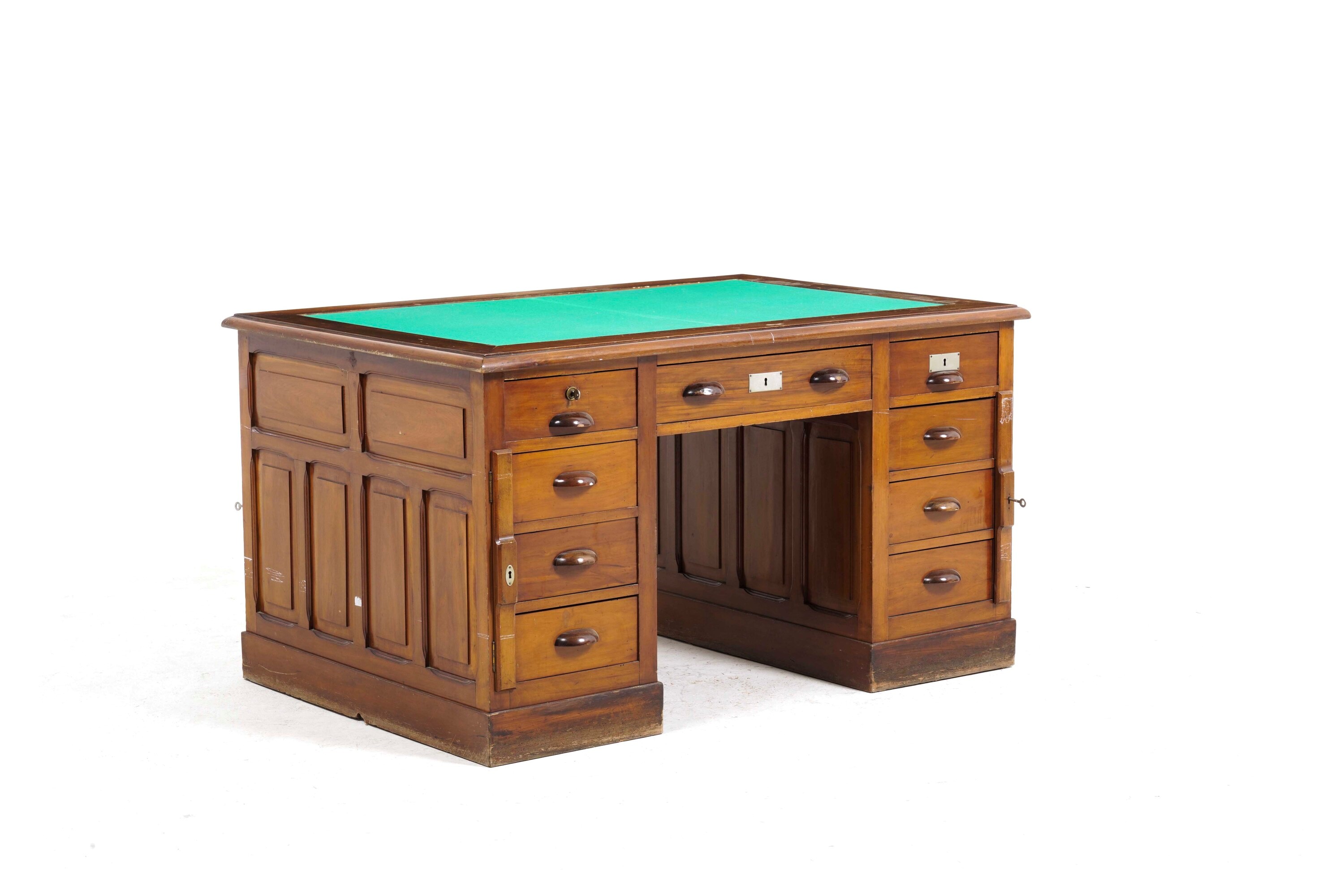 Scrivania in Legno a 9 Cassetti. XX Secolo