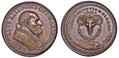 Stato Pontificio Gregorio XIII (ugo Boncompagni), 1572-1585 Medaglia in Bronzo 1582. Riforma del ...