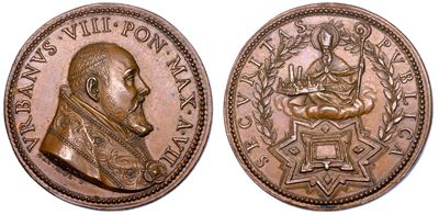 Stato Pontificio. Urbano VIII (maffeo Barberini), 1623-1644. Medaglia Annuale in Bronzo 1630/a. V...