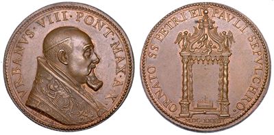 Stato Pontificio. Urbano VIII (maffeo Barberini), 1623-1644. Medaglia Annuale in Bronzo 1633/a. X...