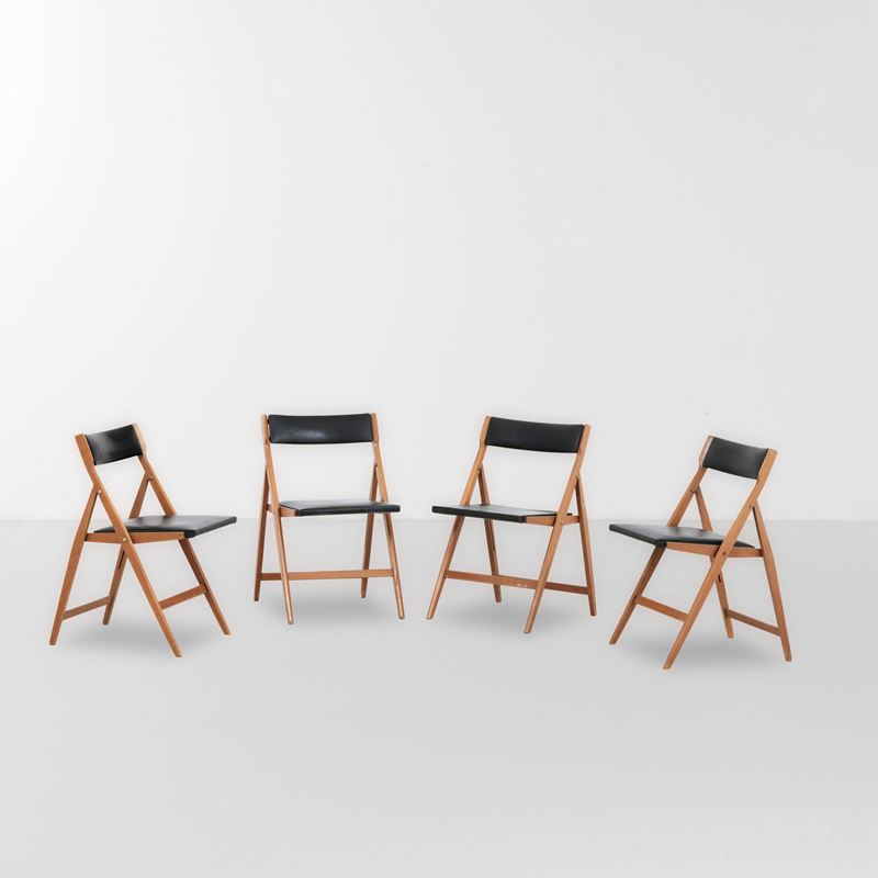 Gio Ponti : Quattro sedie pieghevole mod. 320 Eden  - Auction 20th century furnitures - Cambi Casa d'Aste