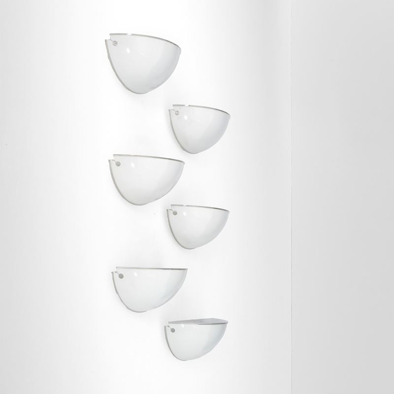 Tobia Scarpa : Sei lampade a parete mod. Quarto 453  - Auction Design Lab - Cambi Casa d'Aste