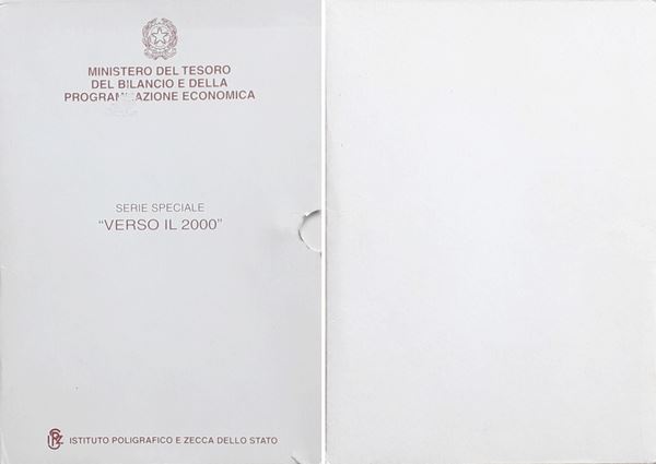 Italia 1998-2000: Serie Speciale “Verso il 2000” completa di 6 monete Fior di Conio celebrative, relative agli anni: 2 X 1998, 2 X 1999  e 2 X 2000. 