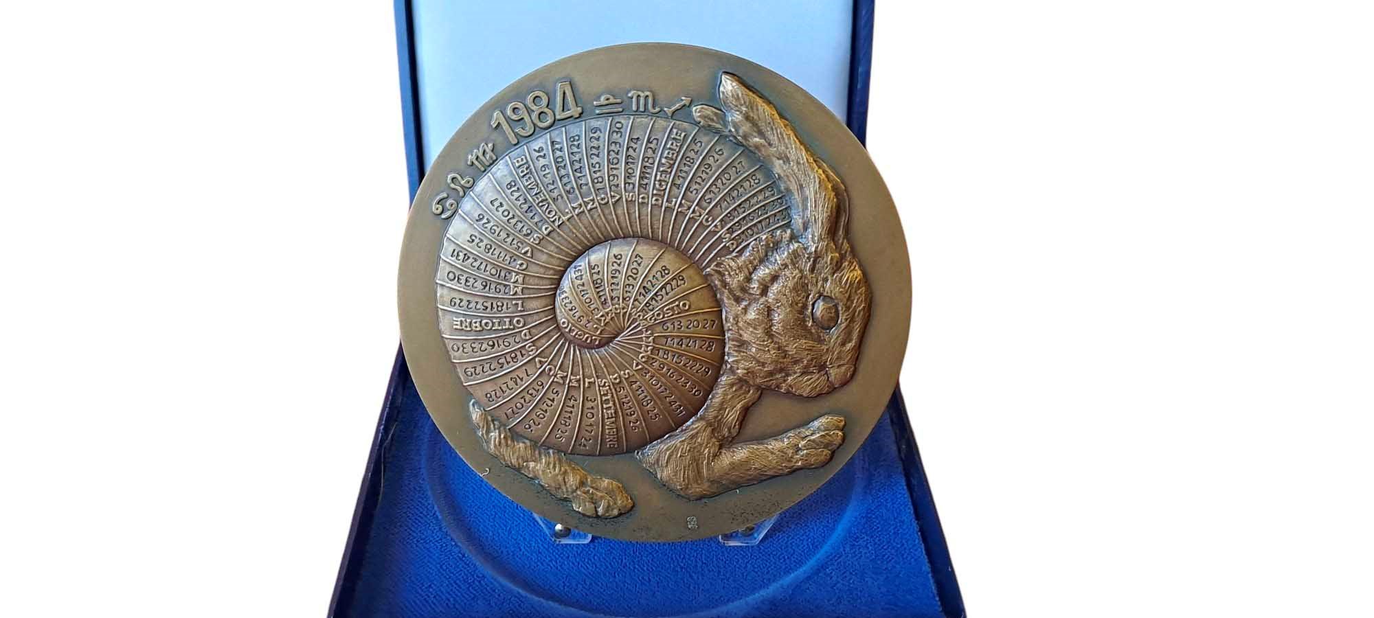 Italia, Medaglia in bronzo, gr. 275, Calendario: Anno 1984