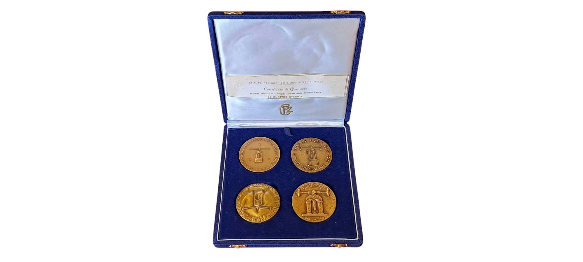 Italia, Set di 4 Medaglie in Bronzo - 'Le Quattro Stagioni', 1979