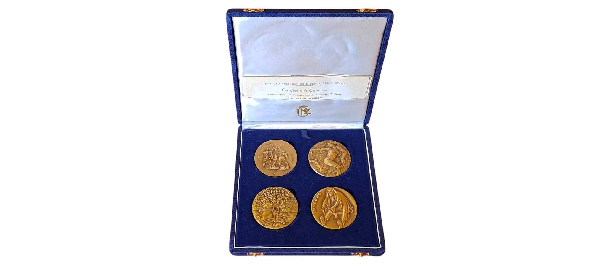 Italia, Set di 4 Medaglie in Bronzo - 'Le Quattro Stagioni', 1979