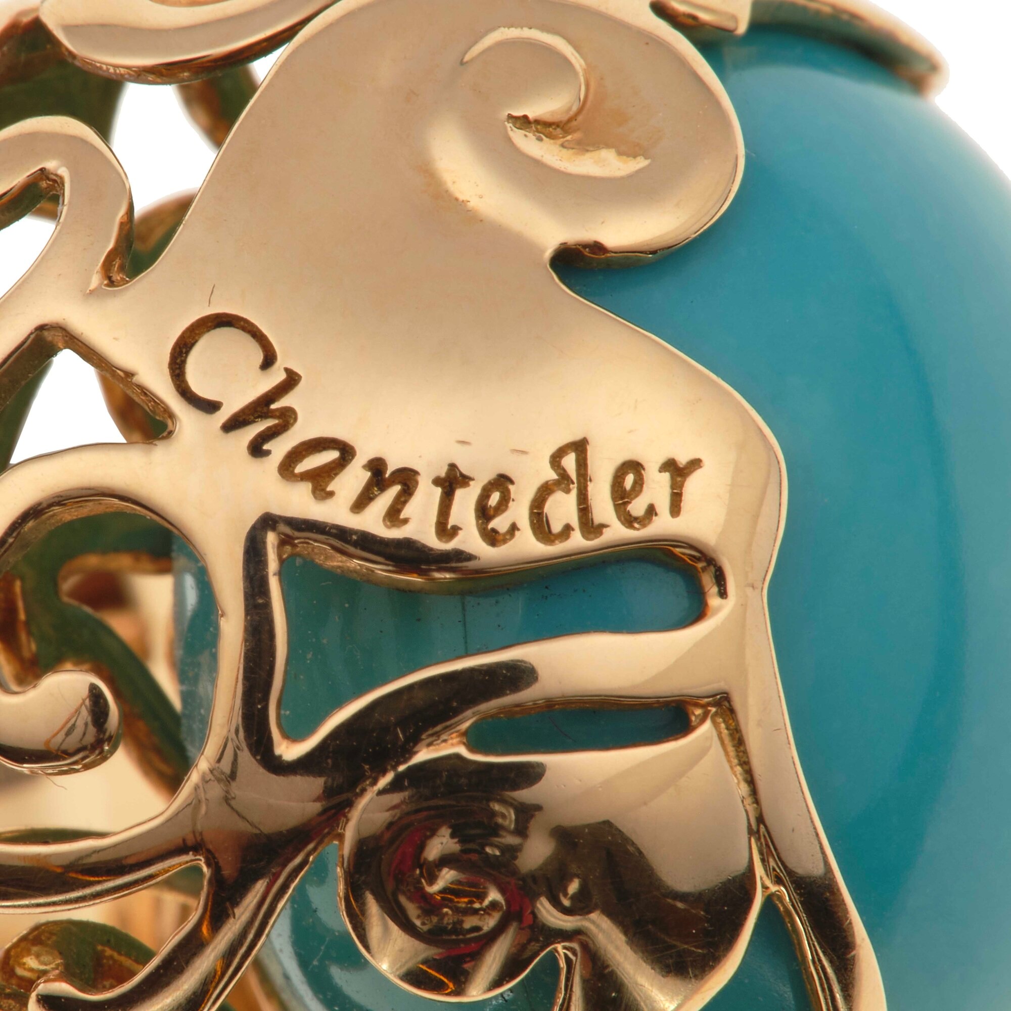 Chantecler. Anello con Pasta di Turchese e Piccoli Diamanti