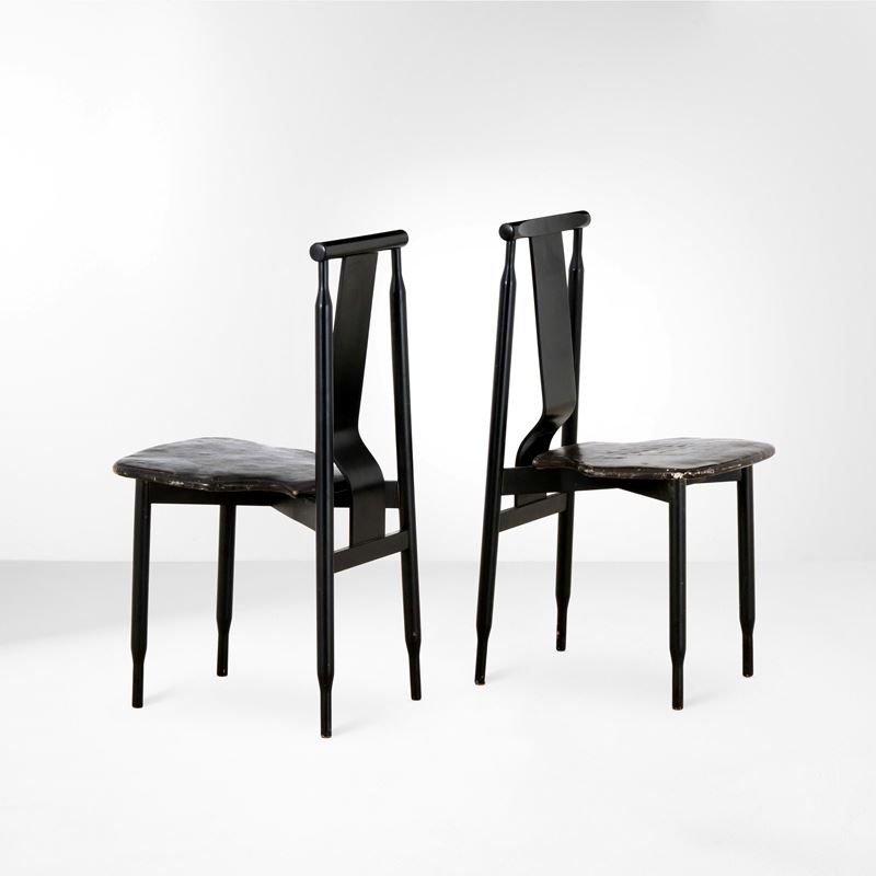 Achille e Piergiacomo Castiglioni : Due sedie mod. Lierna  - Asta Arredi del XX secolo - Cambi Casa d'Aste