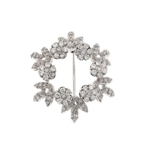 Diamond and gold brooch