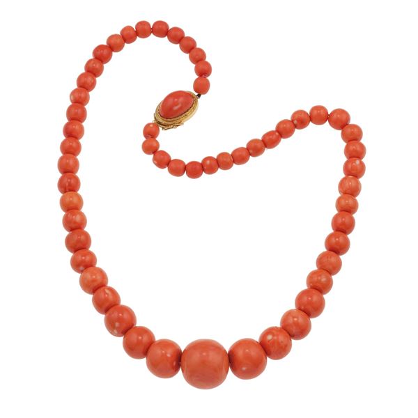 Coral and gold necklace
