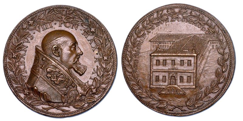 STATO PONTIFICIO. URBANO VIII (Maffeo Barberini), 1623-1644. Medaglia annuale in bronzo 1642/A. XIX. I nuovi edifici dell'Annona.  - Auction Numismatics - Medals and popes - II - Cambi Casa d'Aste