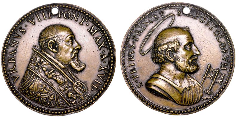 STATO PONTIFICIO. URBANO VIII (Maffeo Barberini), 1623-1644. Medaglia in bronzo A. XVII (1640).  - Auction Numismatics - Medals and popes - II - Cambi Casa d'Aste