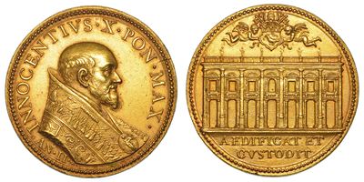 Stato Pontificio. Innocenzo X (giovanni Battista Pamphilj), 1644-1655. Medaglia Annuale in Bronzo...
