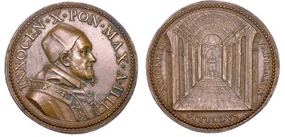 Stato Pontificio. Innocenzo X (giovanni Battista Pamphilj), 1644-1655. Medaglia Annuale in Bronzo...