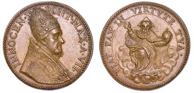 Stato Pontificio. Innocenzo X (giovanni Battista Pamphilj), 1644-1655. Medaglia Annuale in Bronzo...