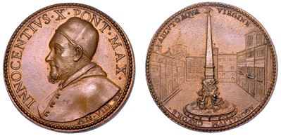 Stato Pontificio. Innocenzo X (giovanni Battista Pamphilj), 1644-1655. Medaglia in Bronzo A. VIII...