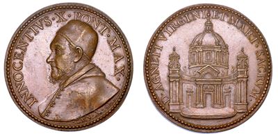Stato Pontificio. Innocenzo X (giovanni Battista Pamphilj), 1644-1655. Medaglia Annuale (?) in Br...