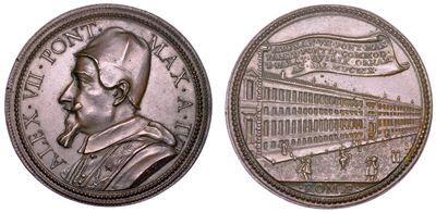Stato Pontificio. Alessandro VII (fabio Chigi), 1655-1667. Medaglia Annuale in Bronzo 1659/a. IV....