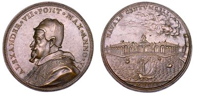 Stato Pontificio. Alessandro VII (fabio Chigi), 1655-1667. Medaglia Annuale in Bronzo 1660/a. Vi....