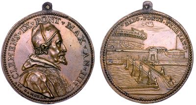 Stato Pontificio. Clemente IX (giulio Rospigliosi), 1667-1669. Medaglia in Bronzo A. III (1669). ...