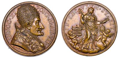 Stato Pontificio. Innocenzo XI (benedetto Odescalchi di Como), 1676-1689. Medaglia Annuale in Bro...