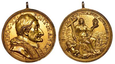 Stato Pontificio. Innocenzo XI (benedetto Odescalchi di Como), 1676-1689. Medaglia Annuale in Bro...