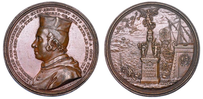 STATO PONTIFICIO. LUIGI PORTOCARRERO (Cardinale e Viceré di Sicilia), 1629-1709. Medaglia in bronzo 1678. Omaggio a Luigi Portocarrero.  - Auction Numismatics - Medals and popes - II - Cambi Casa d'Aste