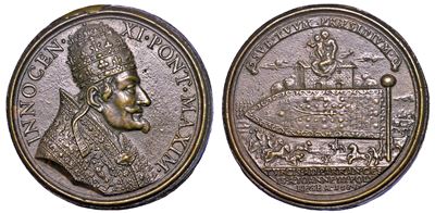 Stato Pontificio. Innocenzo XI (benedetto Odescalchi), 1676-1689. Medaglia in Bronzo 1684 (a. VII...