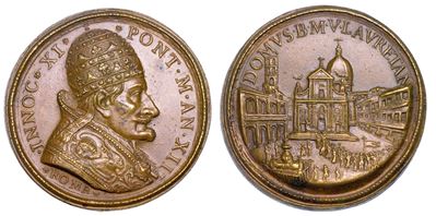 Stato Pontificio. Innocenzo XI (benedetto Odescalchi), 1676-1689. Medaglia in Bronzo A. XIII (168...