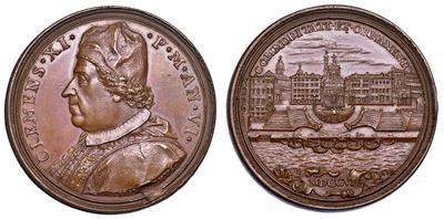 Stato Pontificio. Clemente XI (giovanni Francesco Albani), 1700-1721. Medaglia Annuale in Bronzo ...