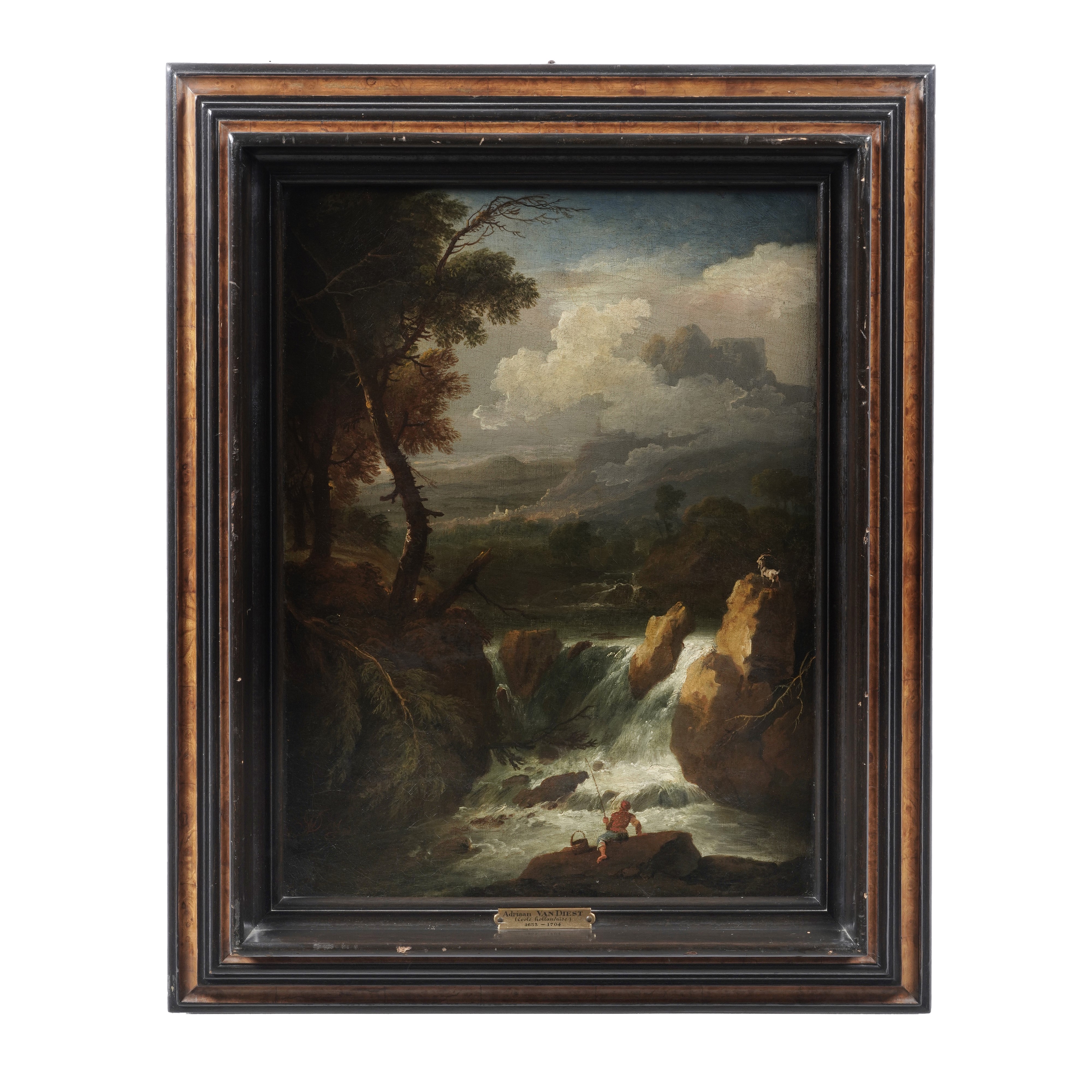 Adriaen Van Diest - Paesaggio Fluviale con Pescatore