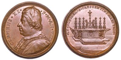 Stato Pontificio. Clemente XI (giovanni Francesco Albani), 1700-1721. Medaglia Annuale in Bronzo ...