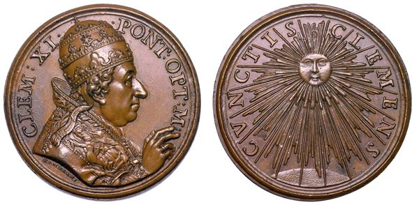 STATO PONTIFICIO. CLEMENTE XI (Giovanni Francesco Albani), 1700-1721. Medaglia in bronzo (1700/A. I). Elezione al Pontificato.