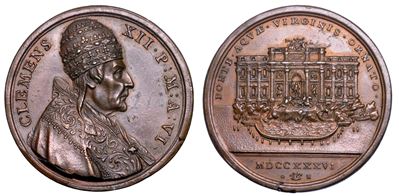 Stato Pontificio. Clemente XII (lorenzo Corsini), 1730-1740. Medaglia Annuale in Bronzo 1736/a. V...