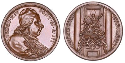 Stato Pontificio. Benedetto XIV (prospero Lorenzo Lambertini), 1740-1758. Medaglia Annuale in Bro...