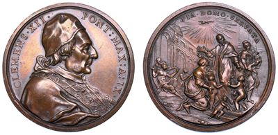 Stato Pontificio. Clemente XII (lorenzo Corsini), 1730-1740. Medaglia Annuale in Bronzo 1739/a. I...